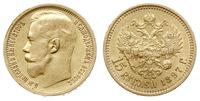 15 rubli 1897/АГ, Petersburg, złoto 12.89 g, ste