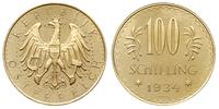 100 szylingów 1934, Wiedeń, złoto 23.52 g, piękn