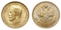 10 rubli 1899/AГ, Petersburg, złoto 8.60 g, pięk