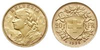 20 franków 1935/L-B, Berno, złoto 6.45 g, Friedb