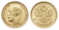 5 rubli 1899/ЗБ, Petersburg, złoto 4.30 g, piękn