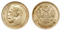 5 rubli 1898/AГ, Petersburg, złoto 4.29 g, bardz