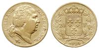 20 franków 1824/A, Paryż, złoto 6.40 g, Gadoury 