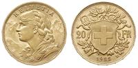 20 franków 1922/B, Berno, złoto 6.45 g, Fr. 499