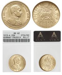 20 marek 1913/A, Berlin, moneta w pudełku ANACS 