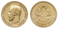 10 rubli 1902/АР, Petersburg, złoto 8.59 g, Bitk