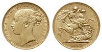 1 funt 1887/M, Melbourne, złoto 7.98 g, Spink 38