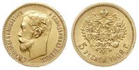 5 rubli 1902 АР, Petersburg, złoto 4.30 g, Bitki