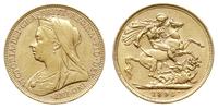 1 funt 1895/M, Melbourne, złoto 7.98 g, Spink 38