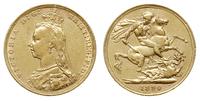 1 funt 1890/M, Melbourne, złoto 7.96 g, Spink 38