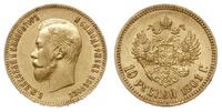 10 rubli 1901 АР, Petersburg, złoto 8.59 g, Bitk