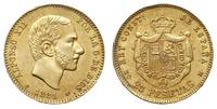 25 peset 1881 MSM (18-81), Madryt, złoto 8.07 g,