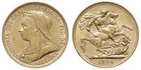 1 funt 1896 M, Melbourne, złoto 7.98 g, bardzo ł