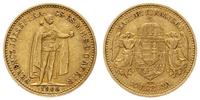 10 koron 1905 KB, Kremnica, złoto 3.38 g, Fr. 25