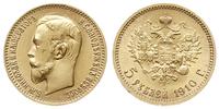 5 rubli 1910 ЭБ, Petersburg, złoto 4.29 g, minim