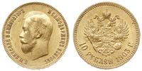 10 rubli 1903 АР, Petersburg, złoto 8.60 g, paty