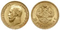 10 rubli 1904 АР, Petersburg, złoto 8.60 g, pięk
