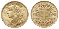 20 franków 1910 B, Berno, złoto 6.45 g, Fr. 499