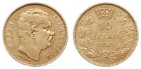 10 dinarów 1882 V, Wiedeń, złoto 3.18 g, Fr. 5