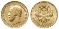 10 rubli 1911/ЭБ, Petersburg, złoto 8.60 g, bard