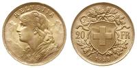 20 franków 1935/LB, Berno, złoto 6.45 g, piękne,