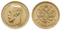 5 rubli 1900 ФЗ, Petersburg, złoto 4.29 g, Bitki