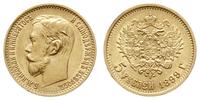 5 rubli 1899 ФЗ, Petersburg, złoto 4.28 g, Bitki