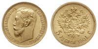 5 rubli 1901 ФЗ, Petersburg, złoto 4.30 g, Bitki