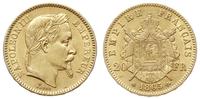 20 franków 1865 BB, Strasbourg, głowa z wieńcem,