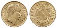 20 franków 1867 BB, Strasbourg, głowa z wieńcem,