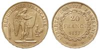 20 franków 1877 A, Paryż, typ z geniuszem, złoto