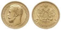 5 rubli 1900/ФЗ, Petersburg, złoto 4.28 g, Bitki