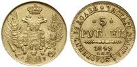 5 rubli 1842 СПБ АЧ, Petersburg, złoto 6.55 g, w