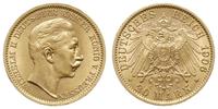 20 marek 1906 A, Berlin, złoto 7.96 g, piękne, J