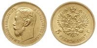 5 rubli 1897/АГ, Petersburg, złoto 4.28 g, Fr. 1