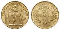 20 franków 1875/A, Paryż, złoto 6.45 g, Gadoury 