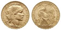 20 franków 1907/A, Paryż, złoto 6.45 g, Gadoury 