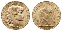 20 franków 1908/A, Paryż, złoto 6.45 g, piękne, 