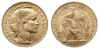 20 franków 1914/A, Paryż, złoto 6.45 g, piękne, 