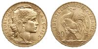20 franków 1910 A, Paryż, złoto 6.45 g, piękne, 