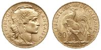 20 franków 1912 A, Paryż, złoto 6.45 g, piękne, 