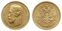 5 rubli 1897 АГ, Petersburg, złoto 4.29 g, bardz
