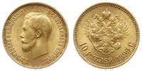 10 rubli 1899 А•Г, Petersburg, złoto 8.62 g, bar