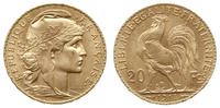 20 franków 1914, Paryż, złoto 6.45 g, piękne, Fr