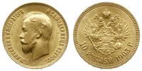 10 rubli 1903/АР, Petersburg, złoto 8.59 g, pięk