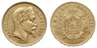 20 franków 1864 A, Paryż, złoto 6.42 g, ładnie z