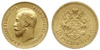 10 rubli 1902 AP, Petersburg, złoto 8.60 g, bard