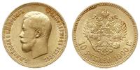10 rubli 1900/ФЗ, Petersburg, złoto 8.59 g, bard