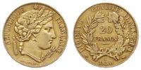 20 franków 1850 A, Paryż, złoto 6.39 g, Fr. 566,