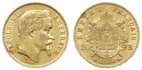20 franków 1866 BB, Strasburg, złoto 6.45 g, ład